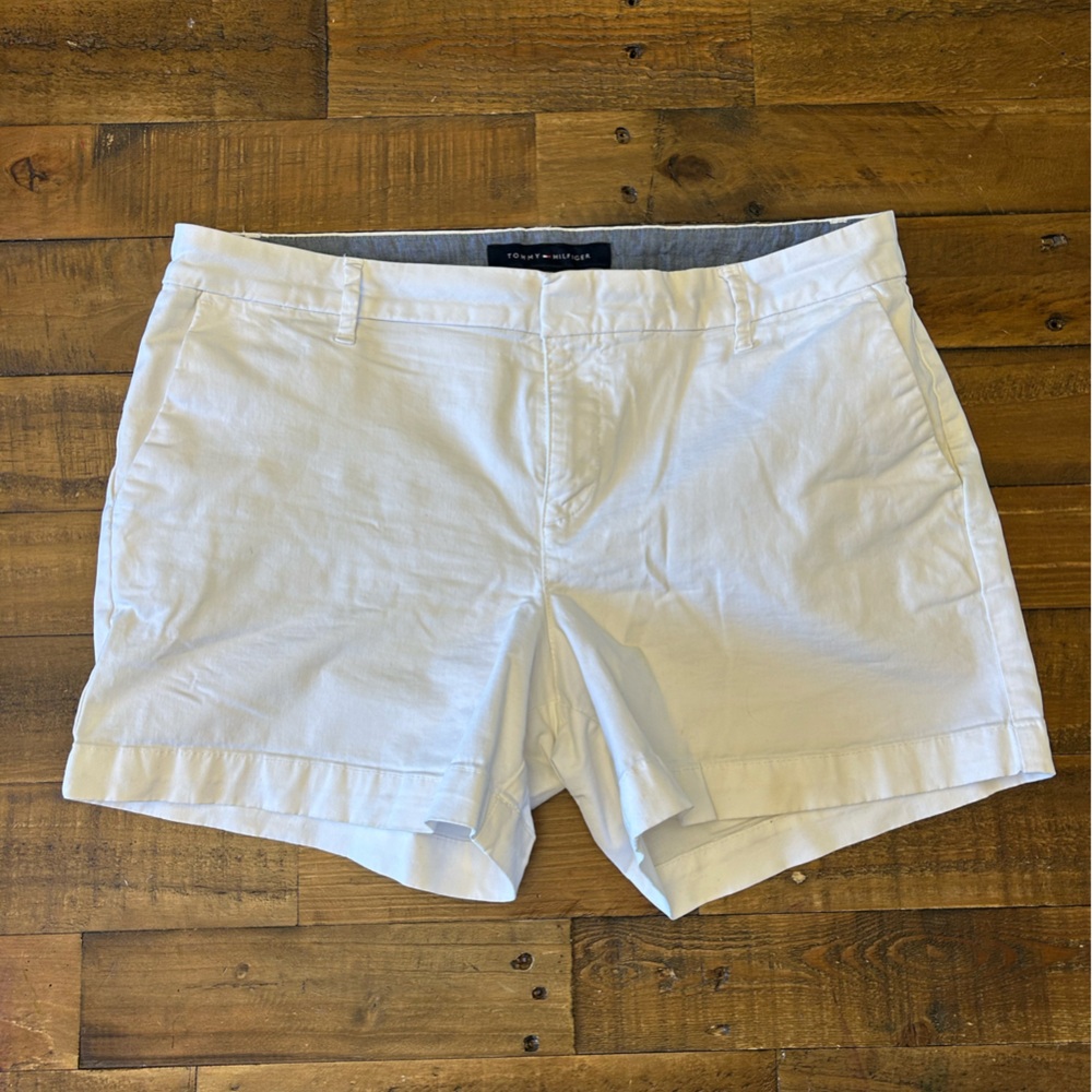 Tommy Hilfiger White Shorts with Gray Trim